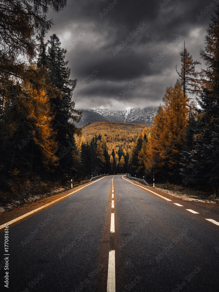 Naklejka premium Slovakia, High Tatras, Vysoké Tatry, hills, landscape, lake