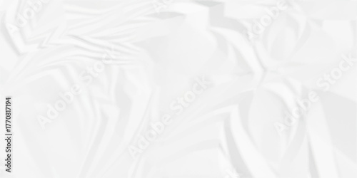 Crumpled paper blank white crumpled and creased paper poster. Creased paper texture overlay effect surface.	