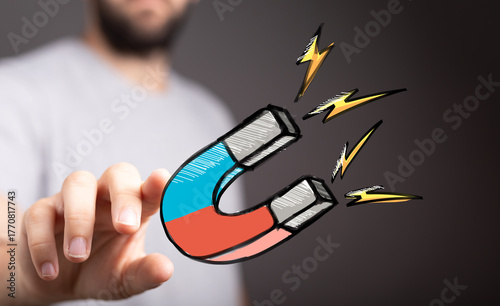 Hand reaching for a vibrant...