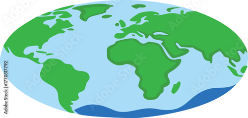 Stylized illustration of the Earth with continents and oceans globe world
