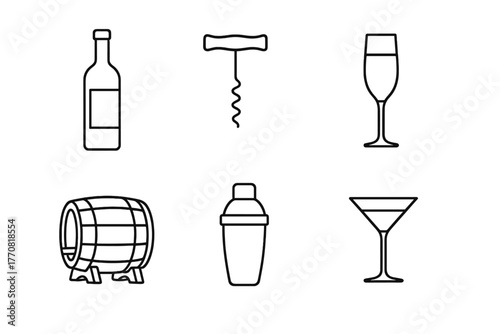 Various barware and wine accessories for a perfect evening gathering