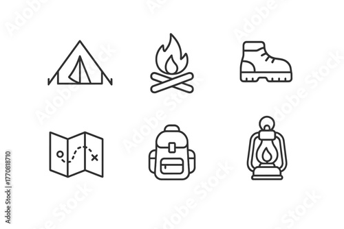 Camping essentials for hiking adventures in the great outdoors with maps and gear