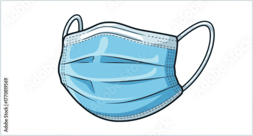 Medical mask vector icon.Cartoon vector icon isolated on white background medical mask.
