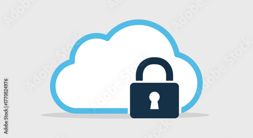 Secure cloud storage with robust encryption protects data, ensuring privacy and compliance for modern businesses, originally designed as scalable vector graphic