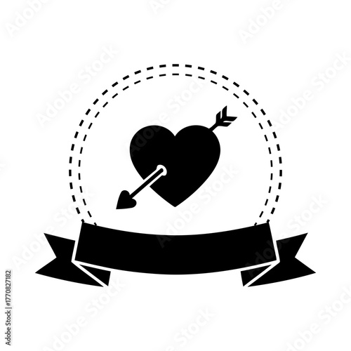 Vector art of heart pierced by arrow, symbol of love and affection