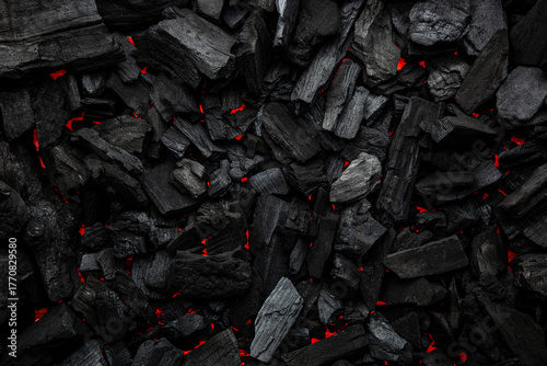 Glowing Red Hot Coals Abstract Background