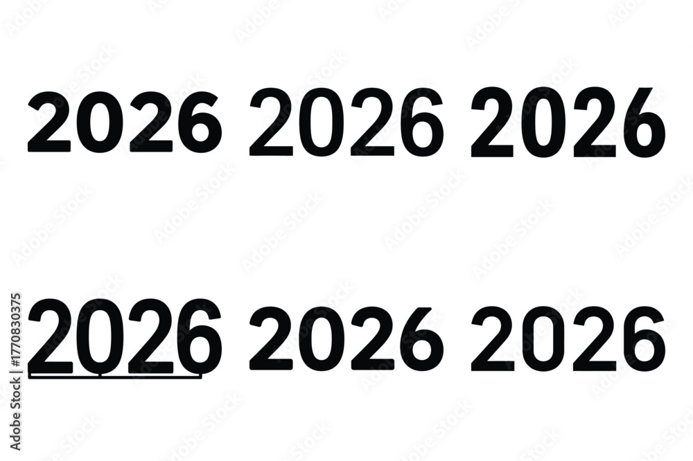 Obraz premium 2026 neon sign vector art icon set