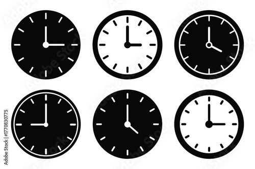 Free Download clock face 12 vector art icon set - GFXLoad