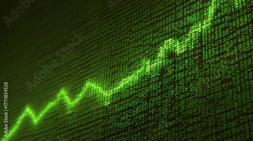 stock market graph on black, with the background being the stock curve
