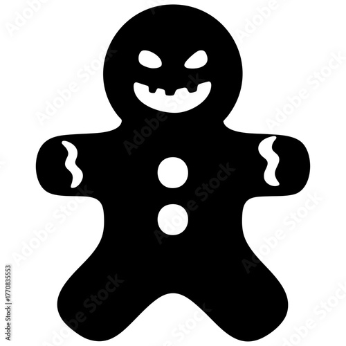 Bad Gingerbread Man Cookie Solid Illustration