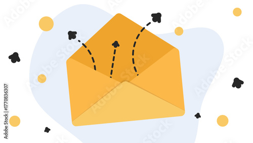 Email marketing envelope with outgoing arrows