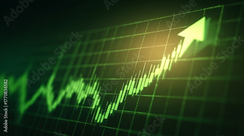 stock market graph on black, with the background being the stock curve