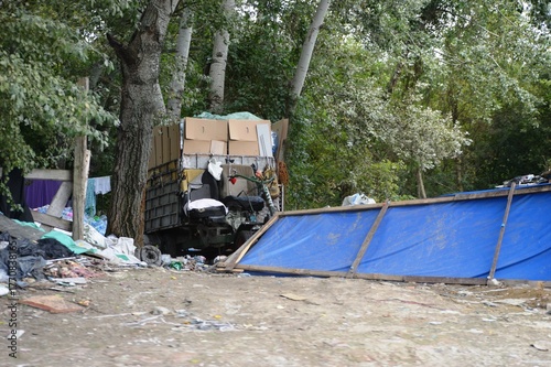 material collected for recycling on a tractor