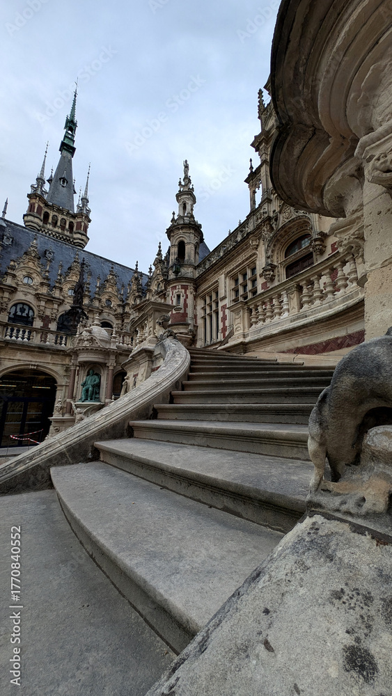 Fototapeta premium Benedictine Palace Architectural Details in Fecamp, Normandy, France. 