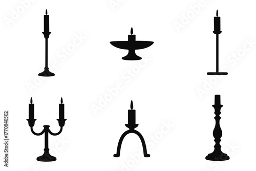 Elegant silhouette candle holders collection in classic designs
