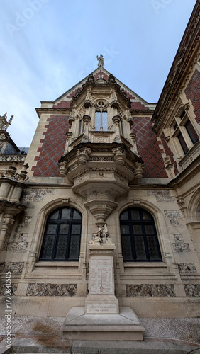 Benedictine Palace Architectural Details in Fecamp, Normandy, France. 
