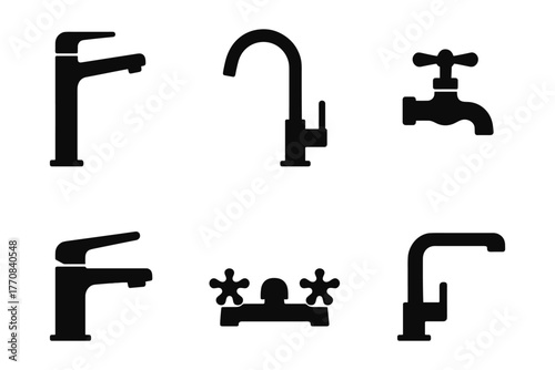 Silhouette collection of modern and vintage faucet designs for kitchens and bathrooms