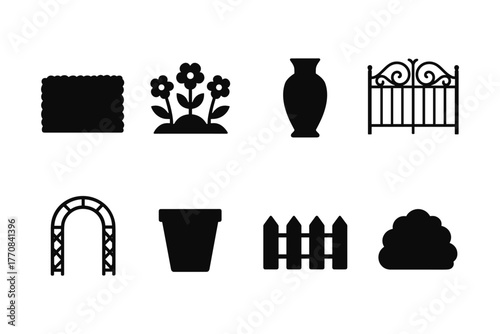 Garden silhouettes: plants, pots, and fencing for outdoor design inspiration