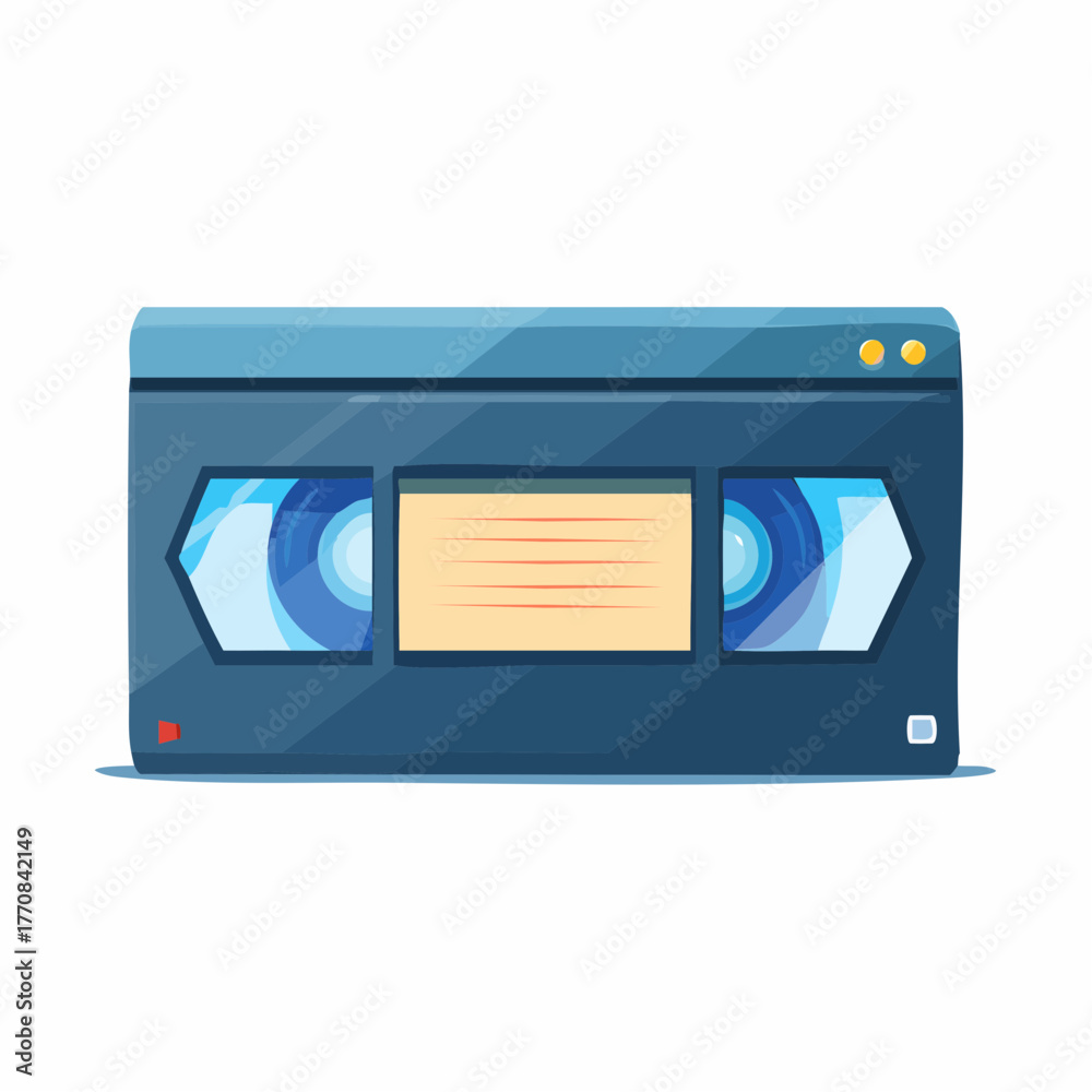 Fototapeta premium Cassette VHS pour magnétoscope, isolé sur fond blanc