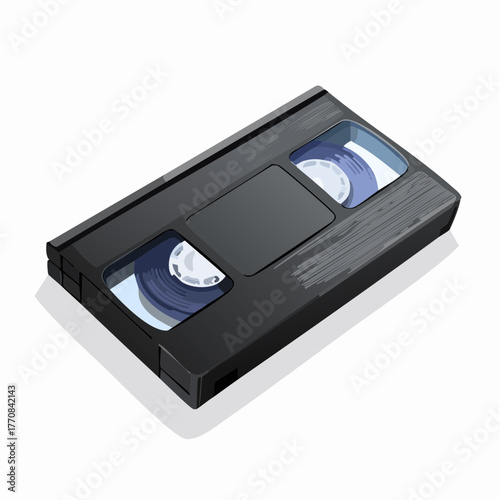 Cassette VHS de magnétoscope, vintage ,isolée sur fond blanc