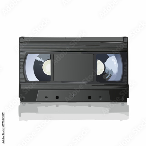 Cassette VHS pour magnétoscope, isolé sur fond blanc