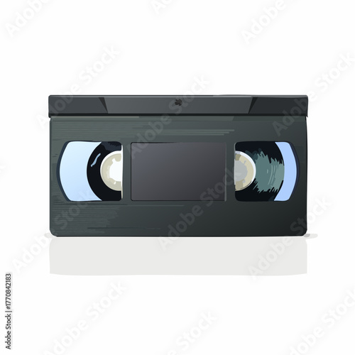 Cassette VHS de magnétoscope, vintage ,isolée sur fond blanc