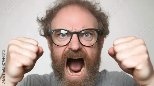 Man expresses strong frustration in a heated moment