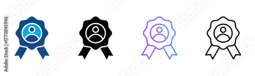 Reputation Icon Multiple Style Vector Illustration
