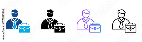 Employer Icon Multiple Style Vector Illustration
