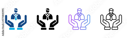Mentor Icon Multiple Style Vector Illustration
