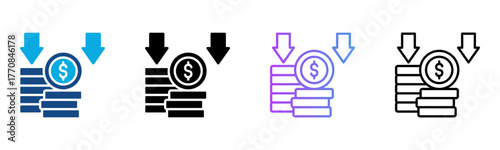 Crisis Icon Multiple Style Vector Illustration
