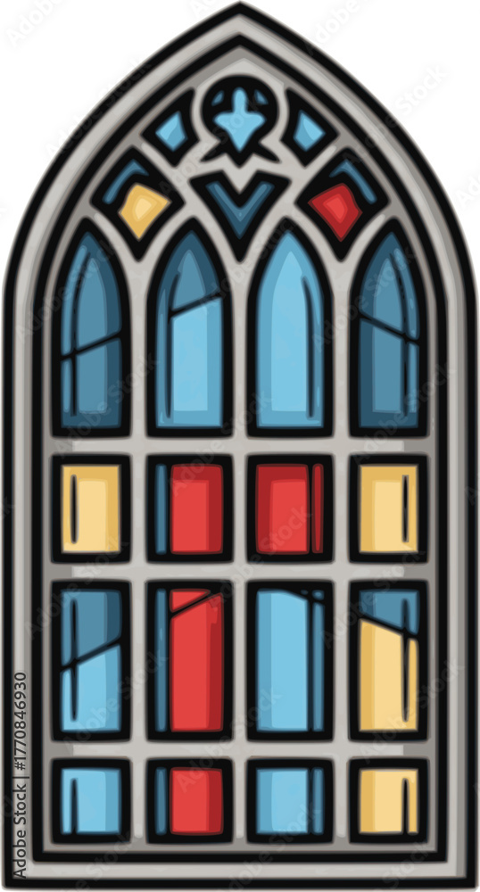 Obraz premium Church window vector icon.Cartoon vector icon isolated on white background church window.