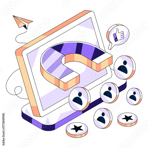 Perfect design illustration of social media attraction
