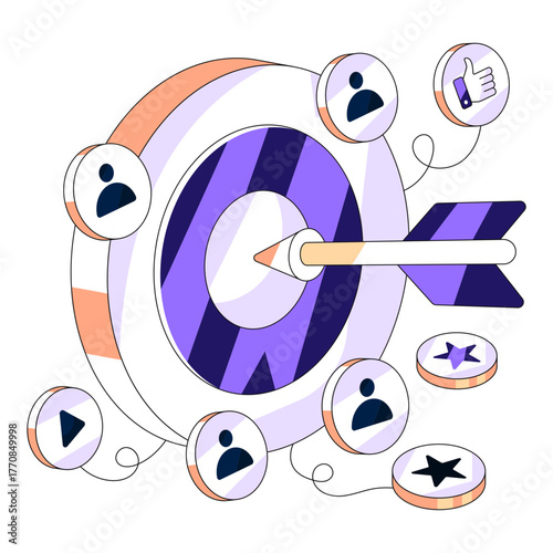 Creative design illustration of targeting people