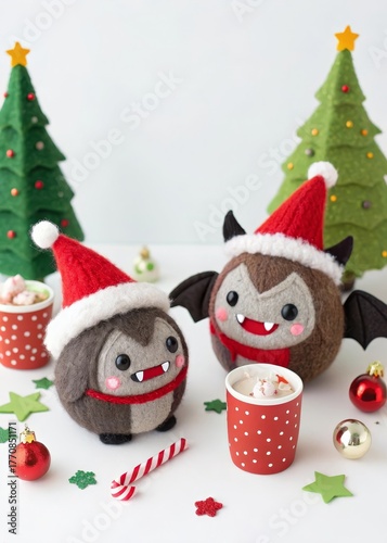 Holiday Craft Characters – Santa Hats, Disco Balls, Reindeer Antlers, Handmade Texture