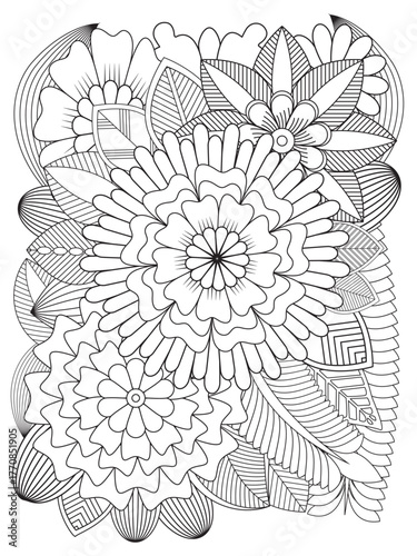 PrintFlowers Coloring Pages For Adules