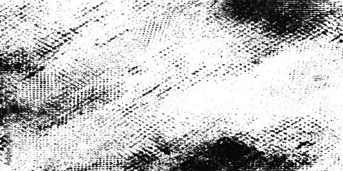 Grunge halftone dot texture border on white, distressed monochrome noise background, vintage comic screen print overlay.