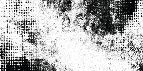 Grunge halftone dot texture border on white, distressed monochrome noise background, vintage comic screen print overlay.