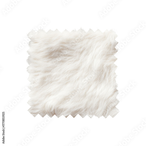 Faux Fur Fabric Swatch. Textile Sample For Fashion And Interior Design. Isolated On Transparent Background
