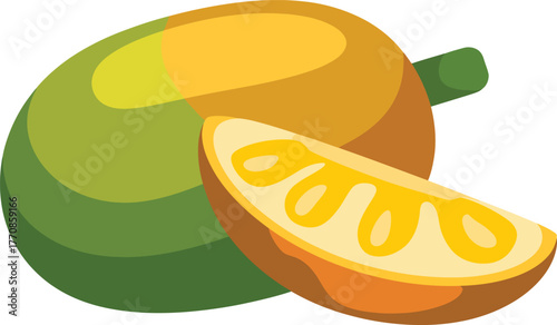 Fresh mangosteen fruit and slice on transparent background