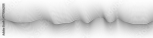 Horizontal line pattern. From thin line to thick. Parallel stripe. Black streak on white background. Straight gradation stripes. Abstract geometric patern.