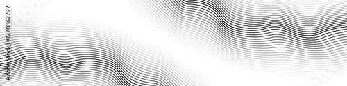 Horizontal line pattern. From thin line to thick. Parallel stripe. Black streak on white background. Straight gradation stripes. Abstract geometric patern.