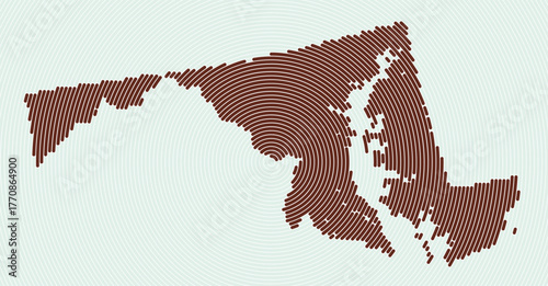 Maryland shape rings. State map formed by stacked circles. Maryland boundary shape design. Elegant vector illustration.
