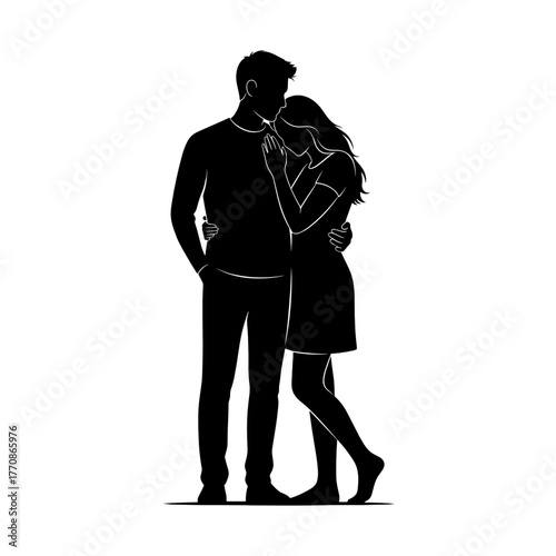 Couple embracing and sharing a moment while standing together  