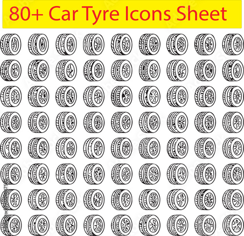 80+ Car Tyre Icons