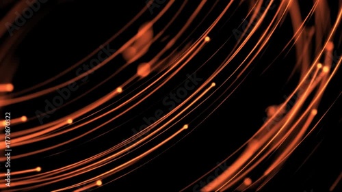 Orange LED lines overlay animation with glowing futuristic light streaks, digital energy waves and modern tech motion design background effects