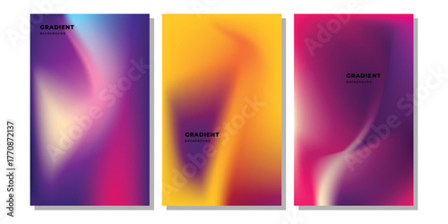 Vibrant set abstract gradient backgrounds for digital displays and graphic design projects vector