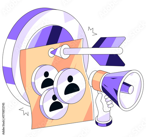 Creative design illustration of target audience