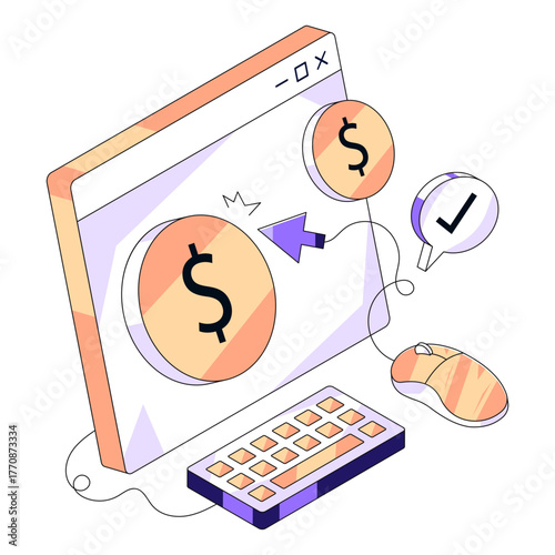 Conceptual doodle design illustration of pay per click