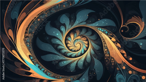 Blue abstract 3d spiral vortex design